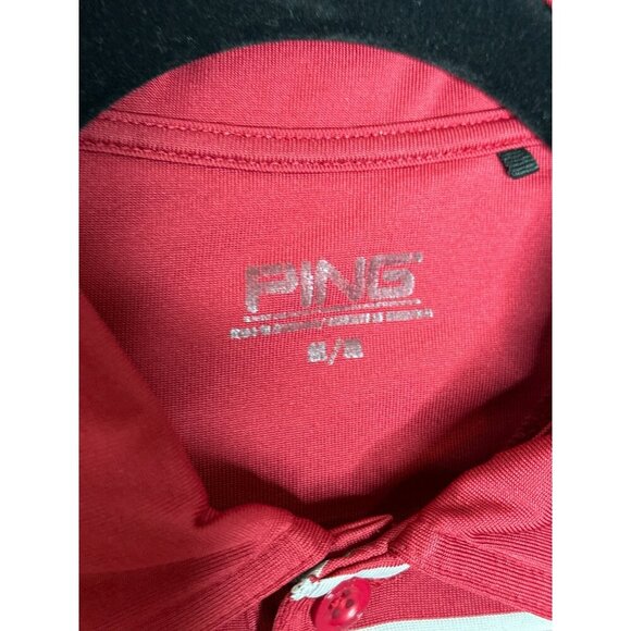 Ping Iowa State University Red Striped SS Polo Shirt Men's Medium - Picture 4 of 9